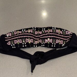 Like New Victoria’s Secret Beaded Bandeau Bikini Top Size Small